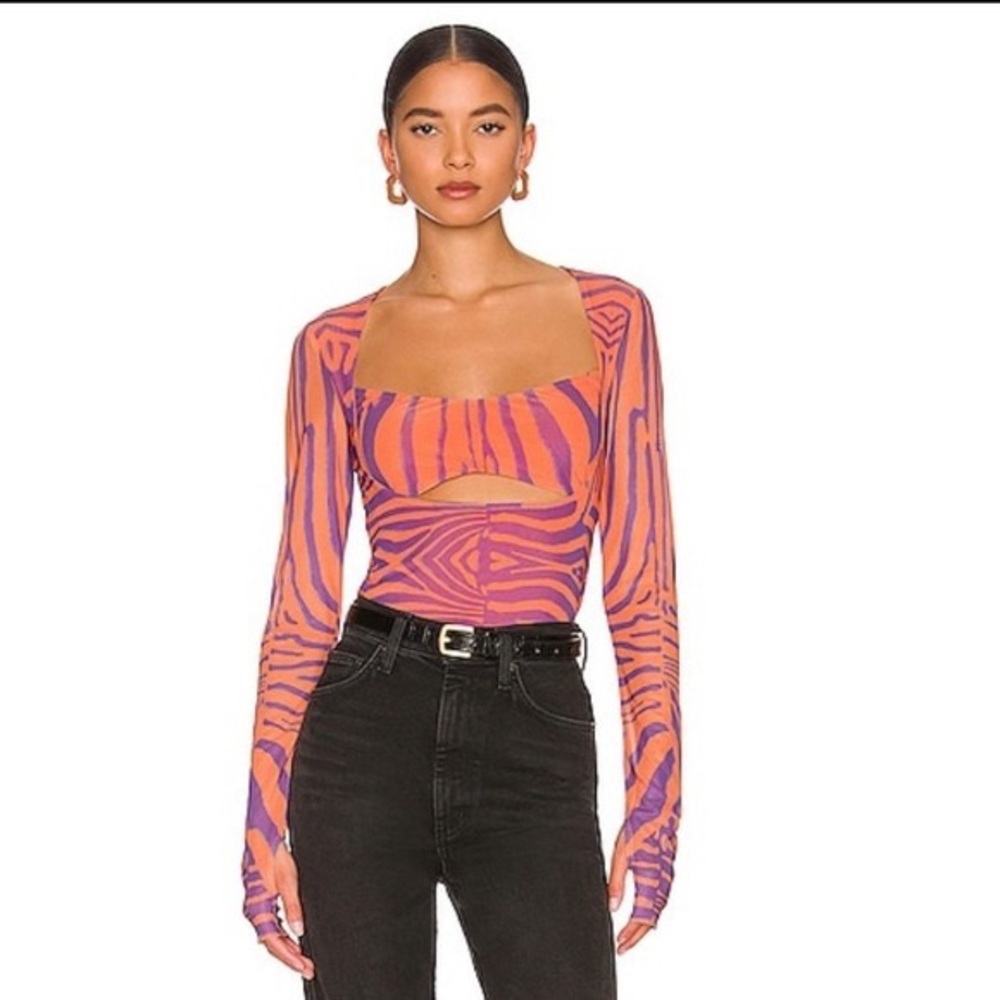 AFRM Noreen Top in Orange Zebra